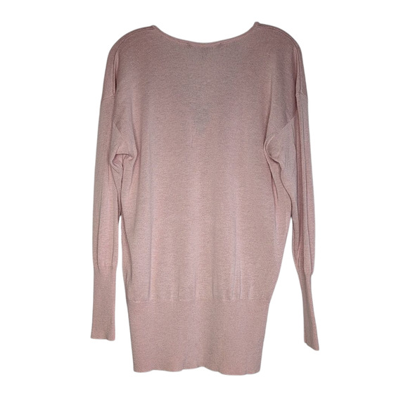 White House Black Market Pink V-Neck Ball Chain Pullover Sweater, size small - Picture 2 of 9